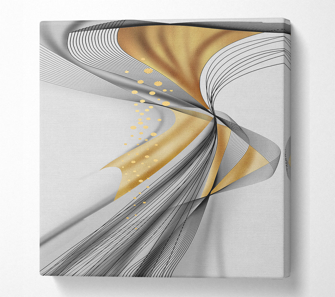  A Canvas Print of Abstract Lines And Gold Canvas Art