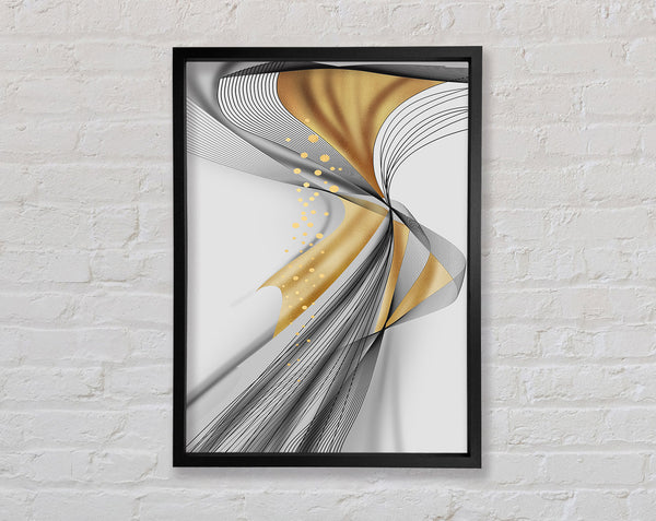 Abstract Lines And Gold Framed Print