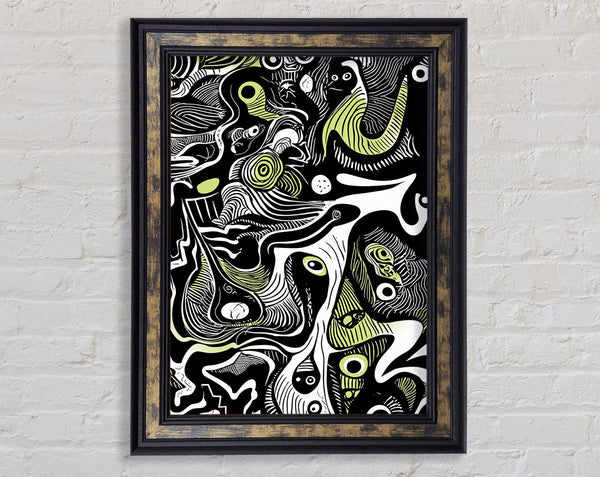 Abstract Lines Hues Framed Print