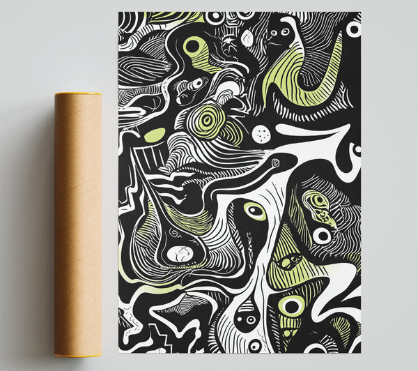 Abstract Lines Hues Poster