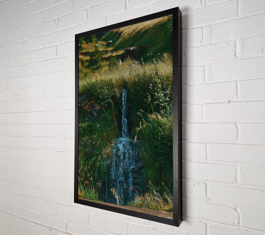  A Canvas Print of Green Cascade Waterfall Canvas Wall Art