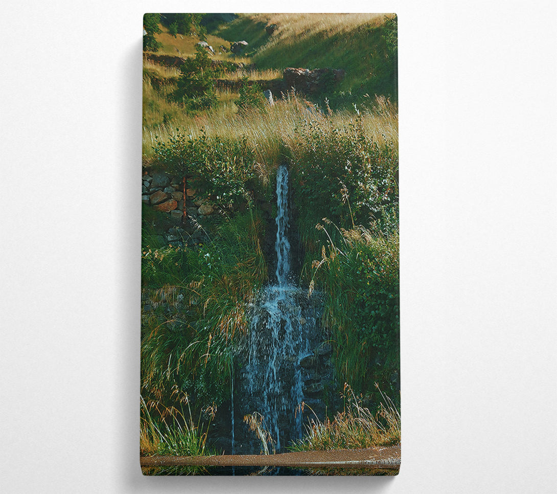  A Canvas Print of Green Cascade Waterfall Canvas Wall Art