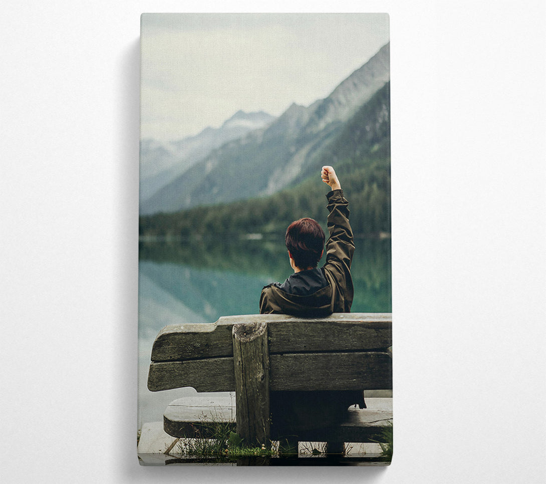  A Canvas Print of Teal Mountain Triumph Canvas Wall Art