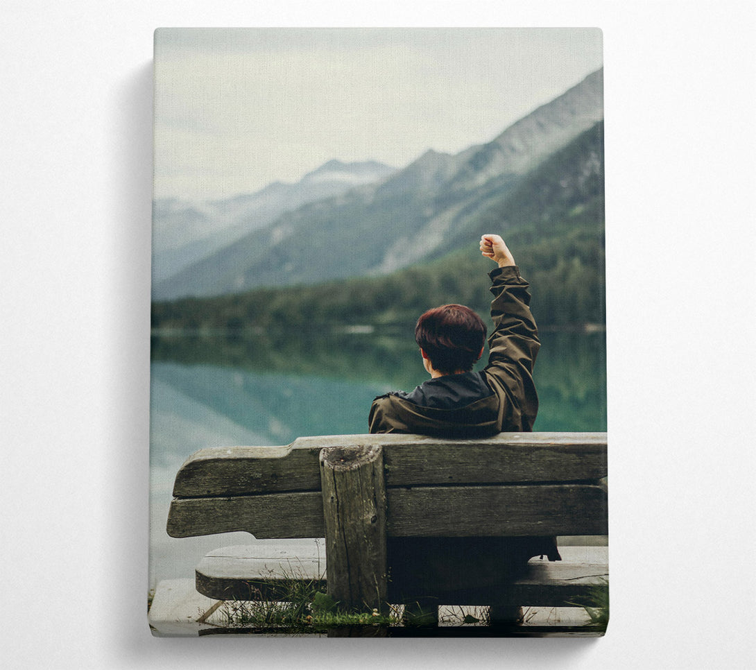  A Canvas Print of Teal Mountain Triumph Canvas Wall Art