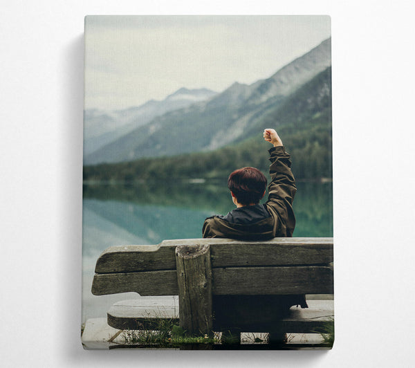  A Canvas Print of Teal Mountain Triumph Canvas Wall Art