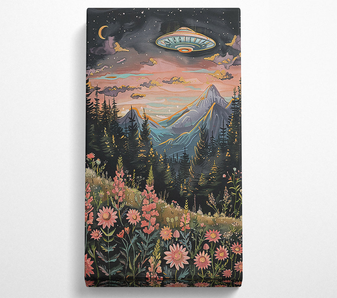  A Canvas Print of Pink Mountain Ufo Canvas Wall Art