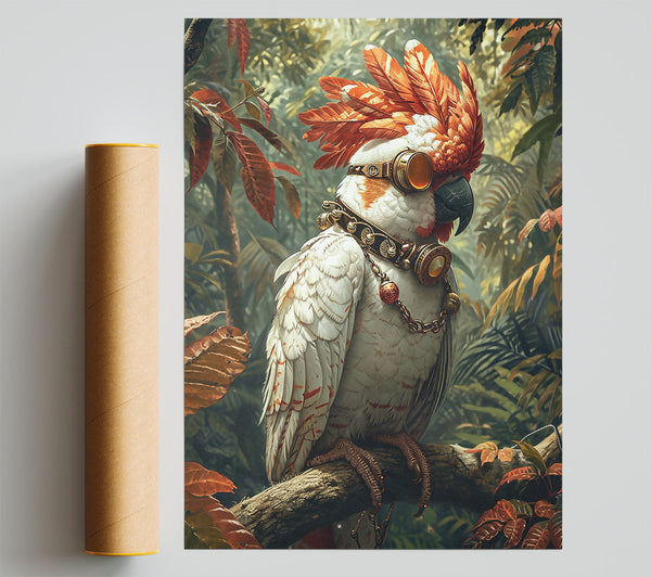 Orange Feathered Aviator Giclee Print
