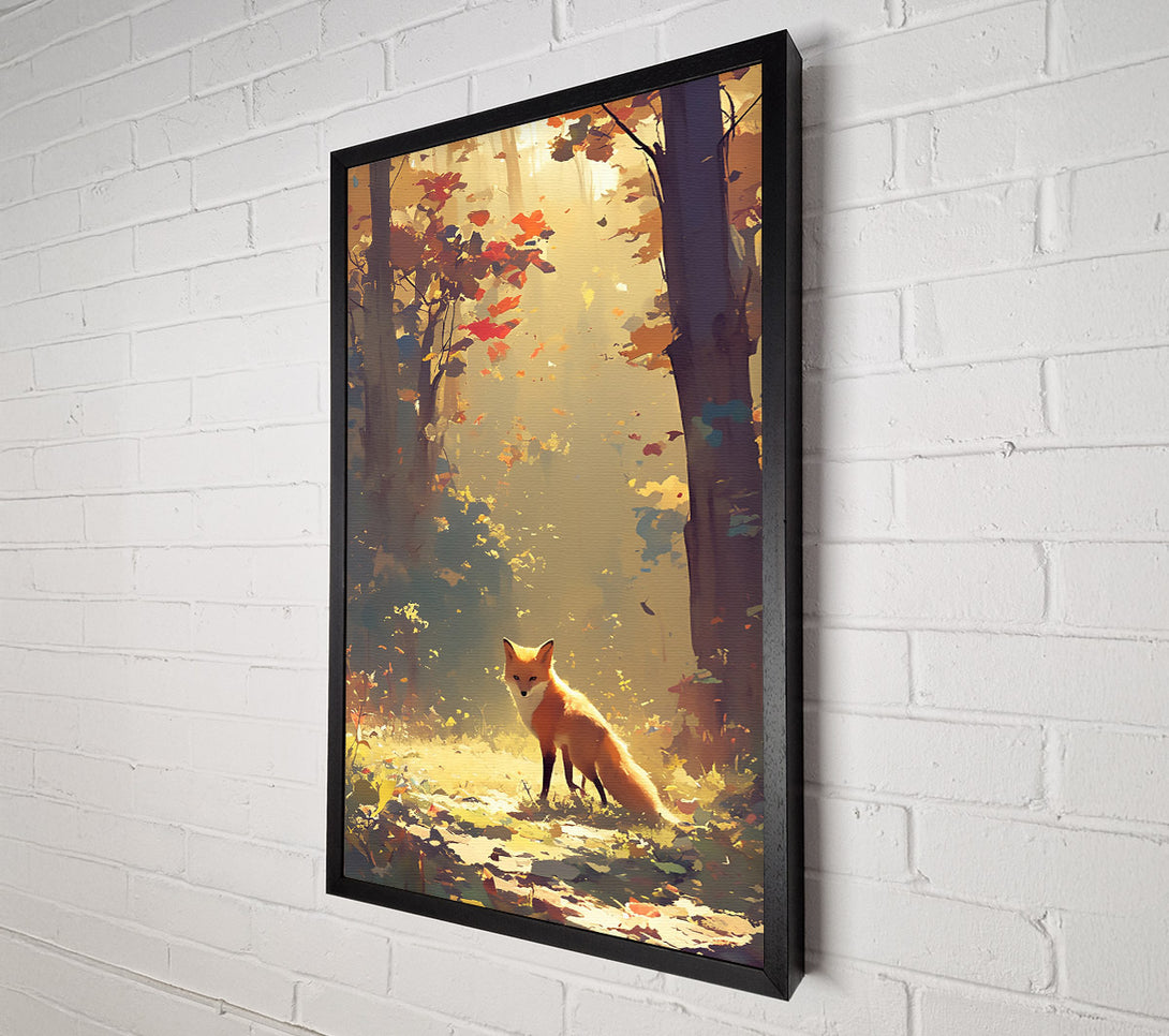  A Canvas Print of Golden Fox In Woods Canvas Art