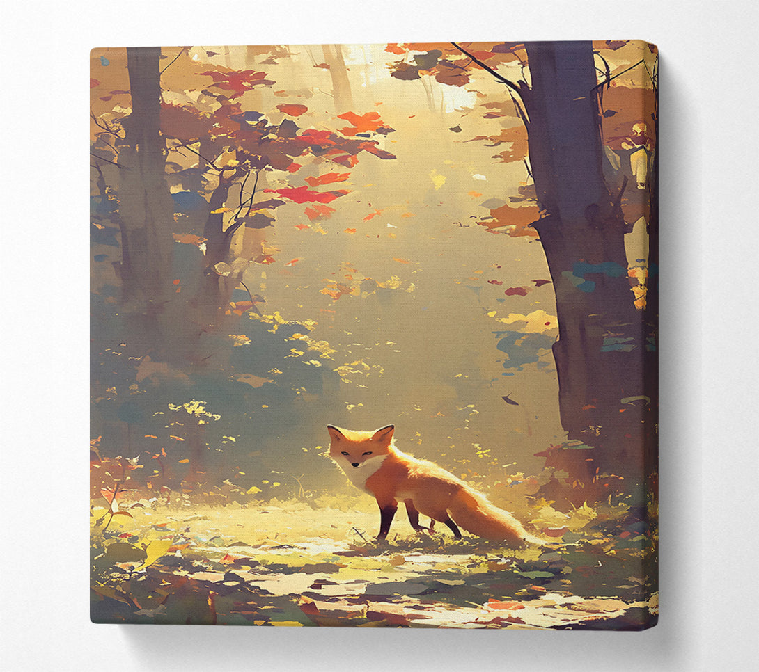  A Canvas Print of Golden Fox In Woods Canvas Art