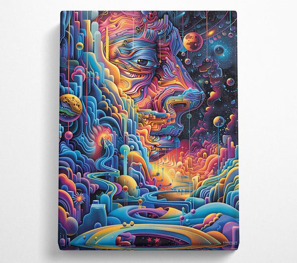  A Canvas Print of Blue Cosmic Face Canvas Print