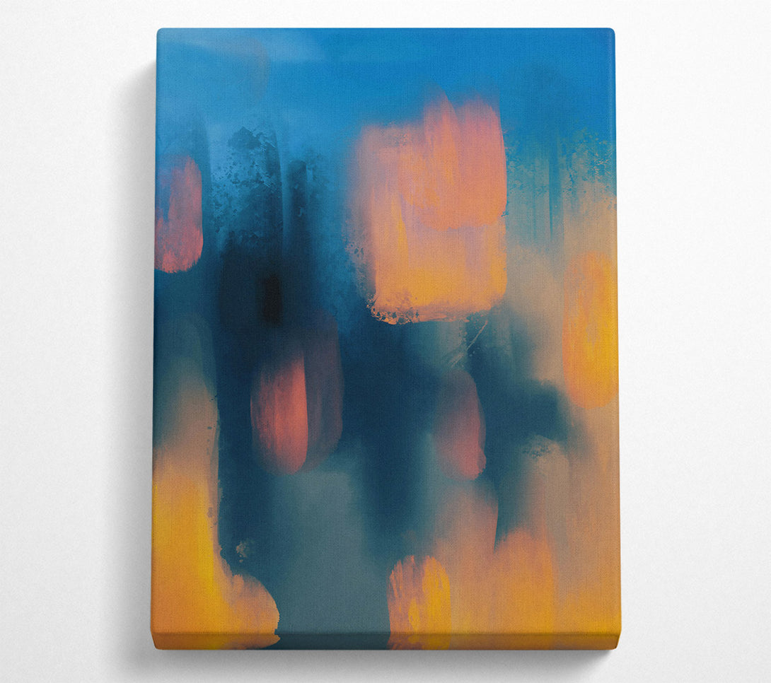  A Canvas Print of Orange Abstract Strokes Canvas Wall Art