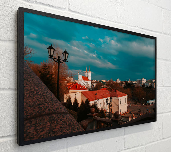 Teal Cityscape Sunset