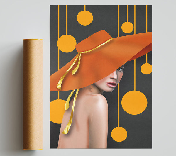 Abstract Orange Hat Giclee Print