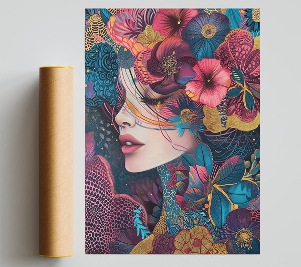 Abstract Pattern Woman Poster