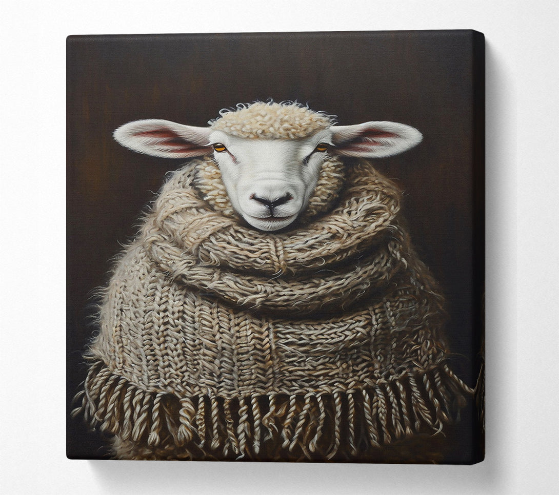  A Canvas Print of Beige Fleece Fringed Canvas Print