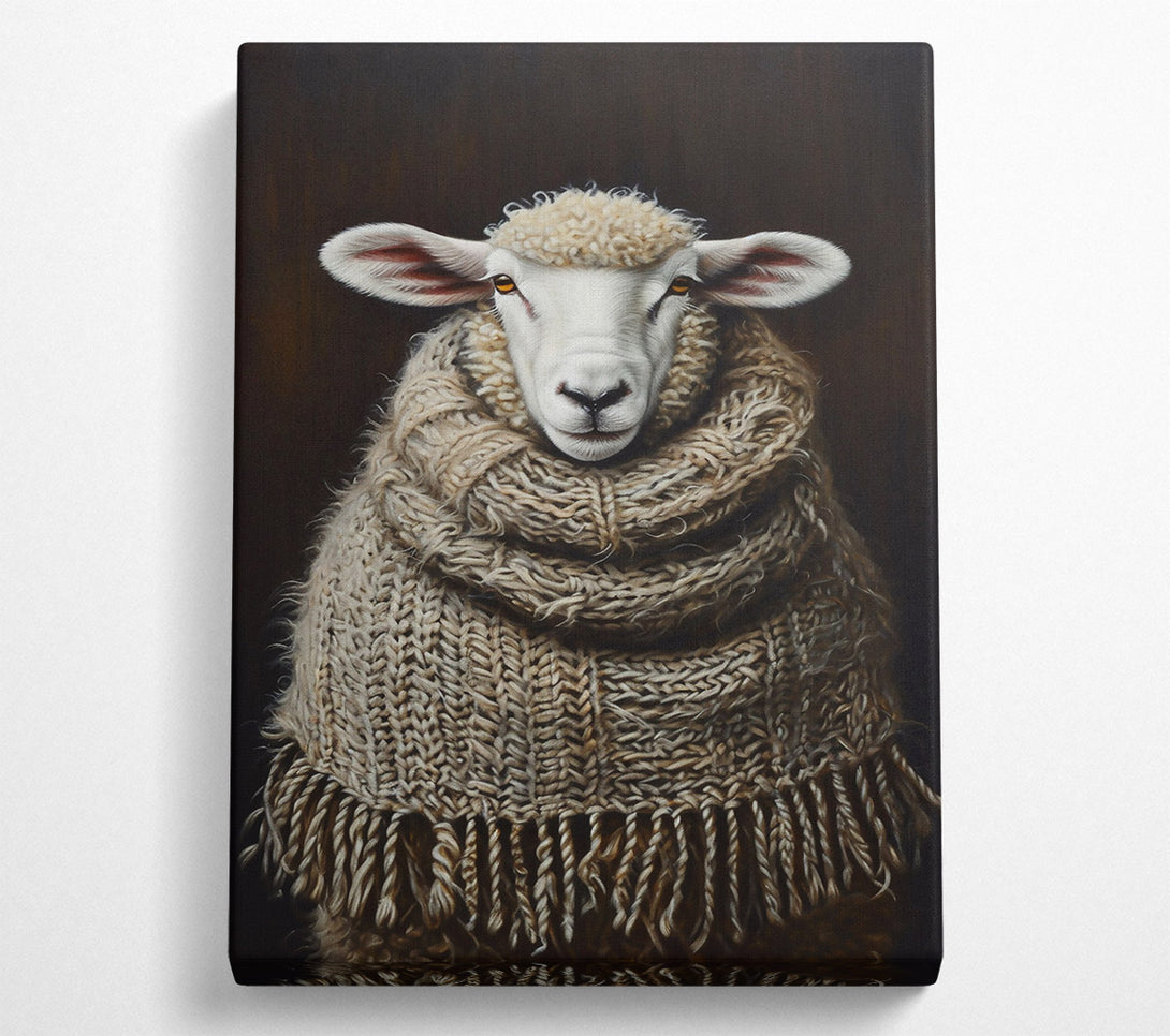  A Canvas Print of Beige Fleece Fringed Canvas Print
