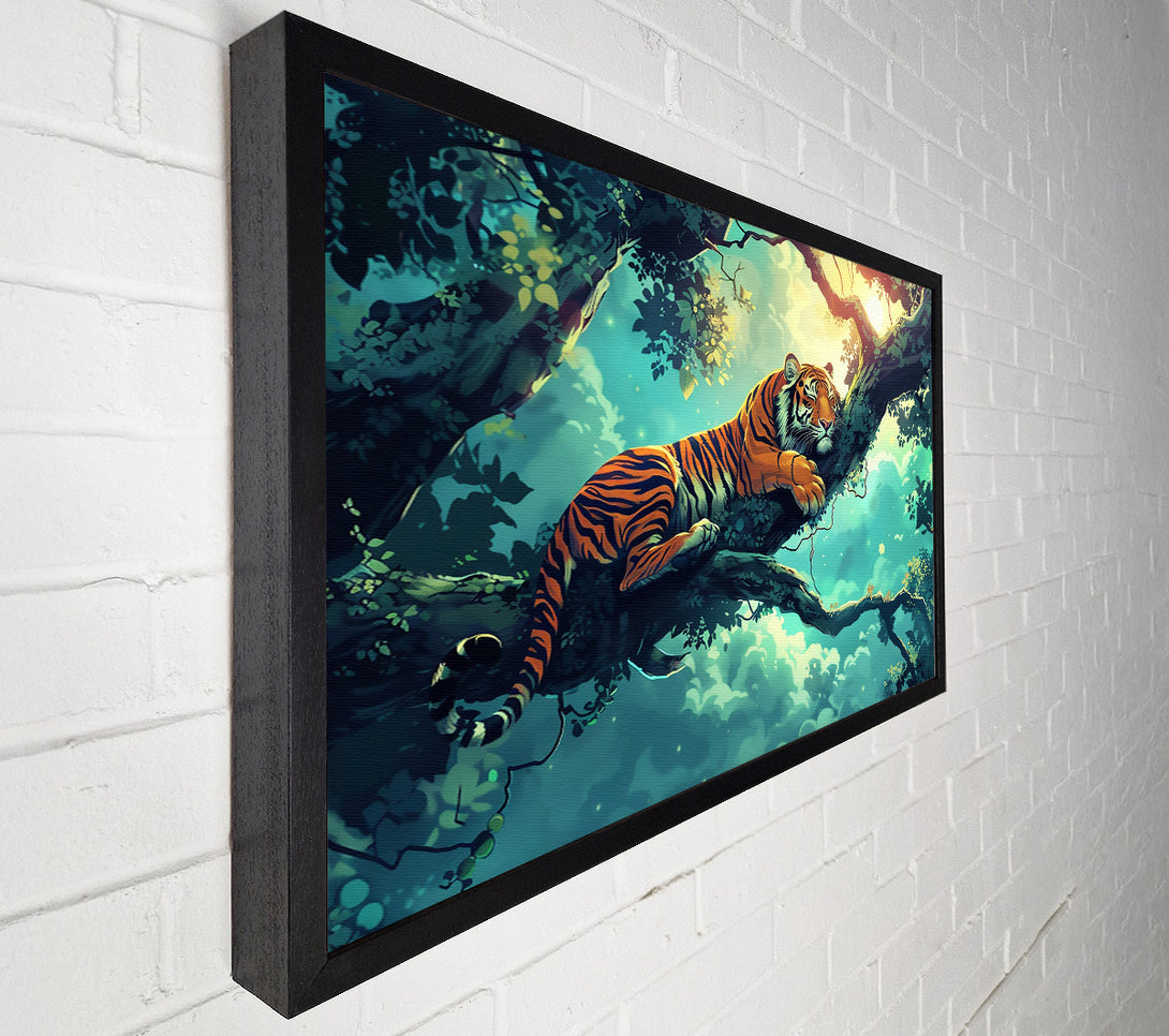  A Canvas Print of Teal Tiger Dreams Canvas Wall Art