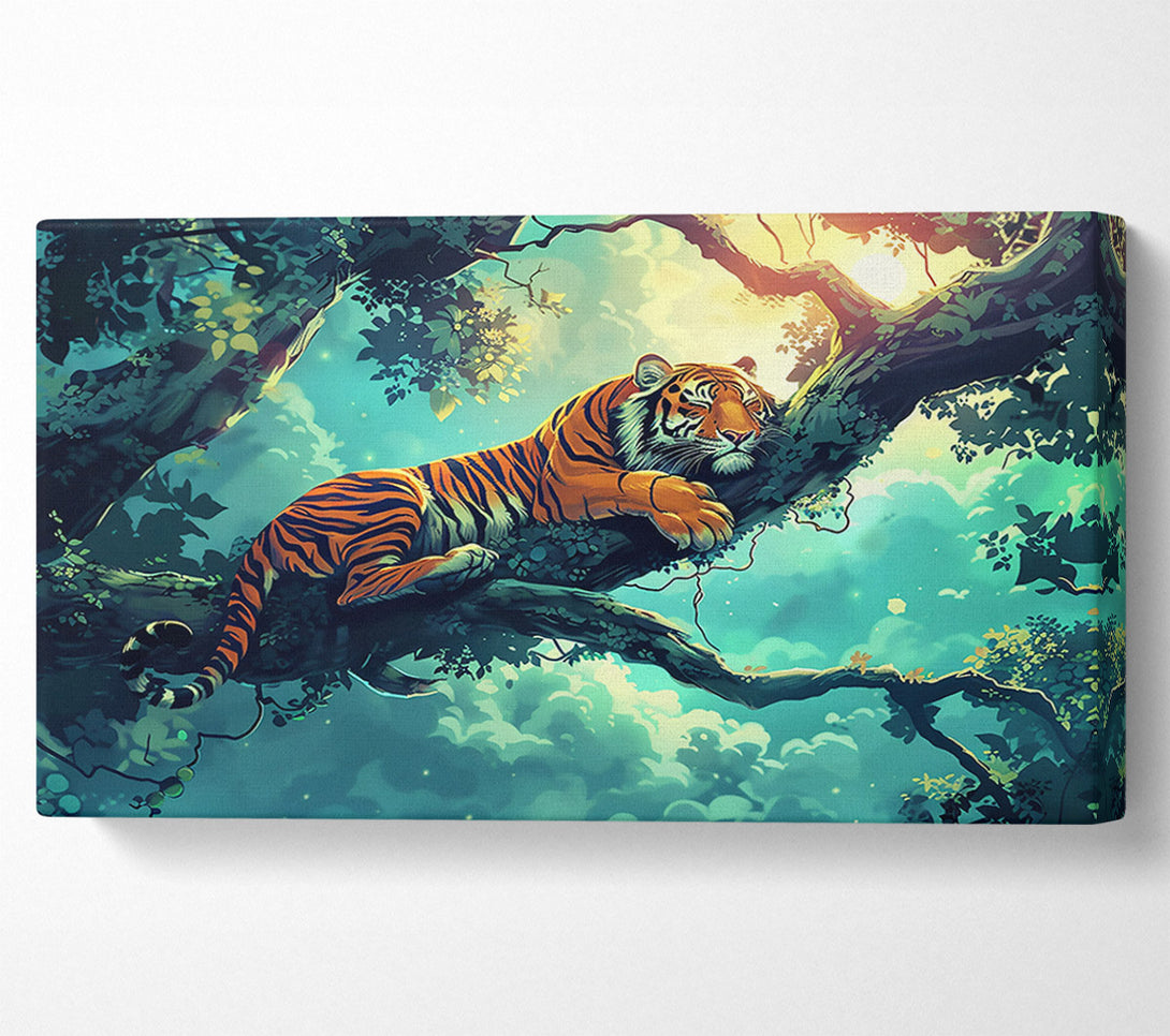  A Canvas Print of Teal Tiger Dreams Canvas Wall Art
