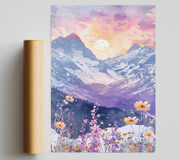 Purple Mountain Bloom Giclee Print