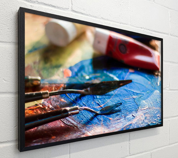 Blue Palette Knife Strokes