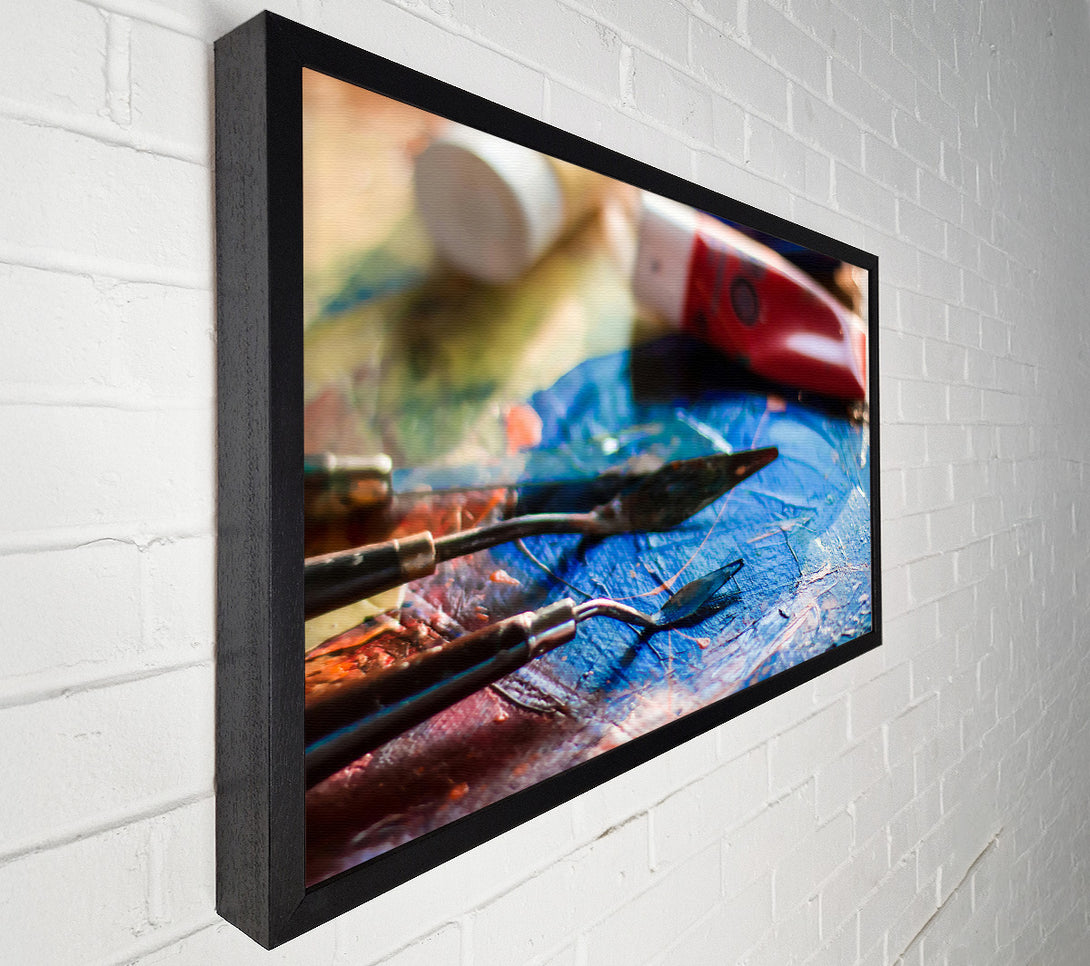  A Canvas Print of Blue Palette Knife Strokes Canvas Print