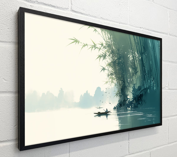 Teal Serenity In Bamboo