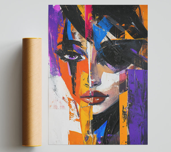 Abstract Purple Woman Print