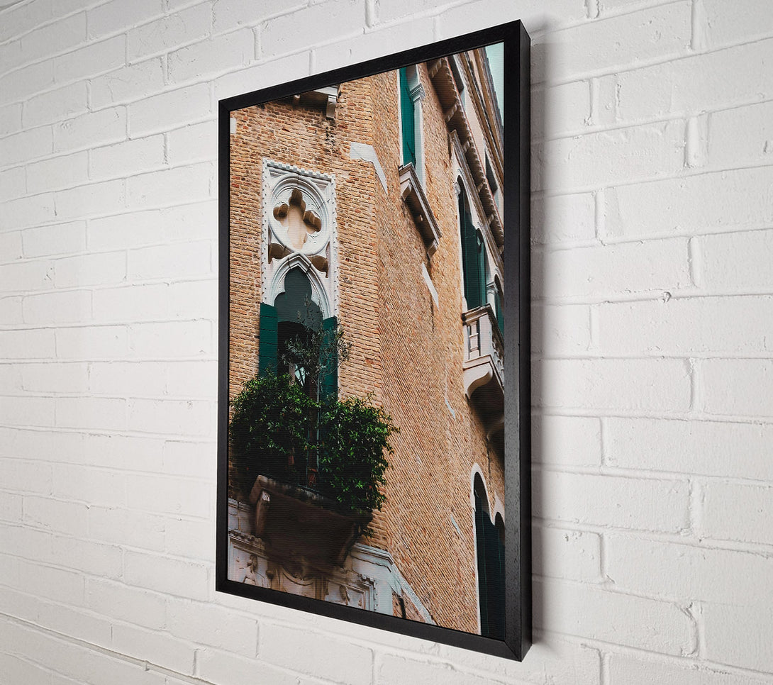  A Canvas Print of Golden Brick Balcony Canvas Art