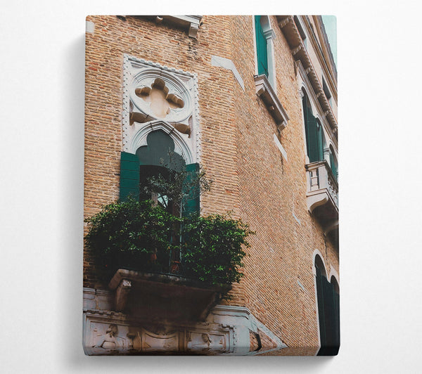  A Canvas Print of Golden Brick Balcony Canvas Art