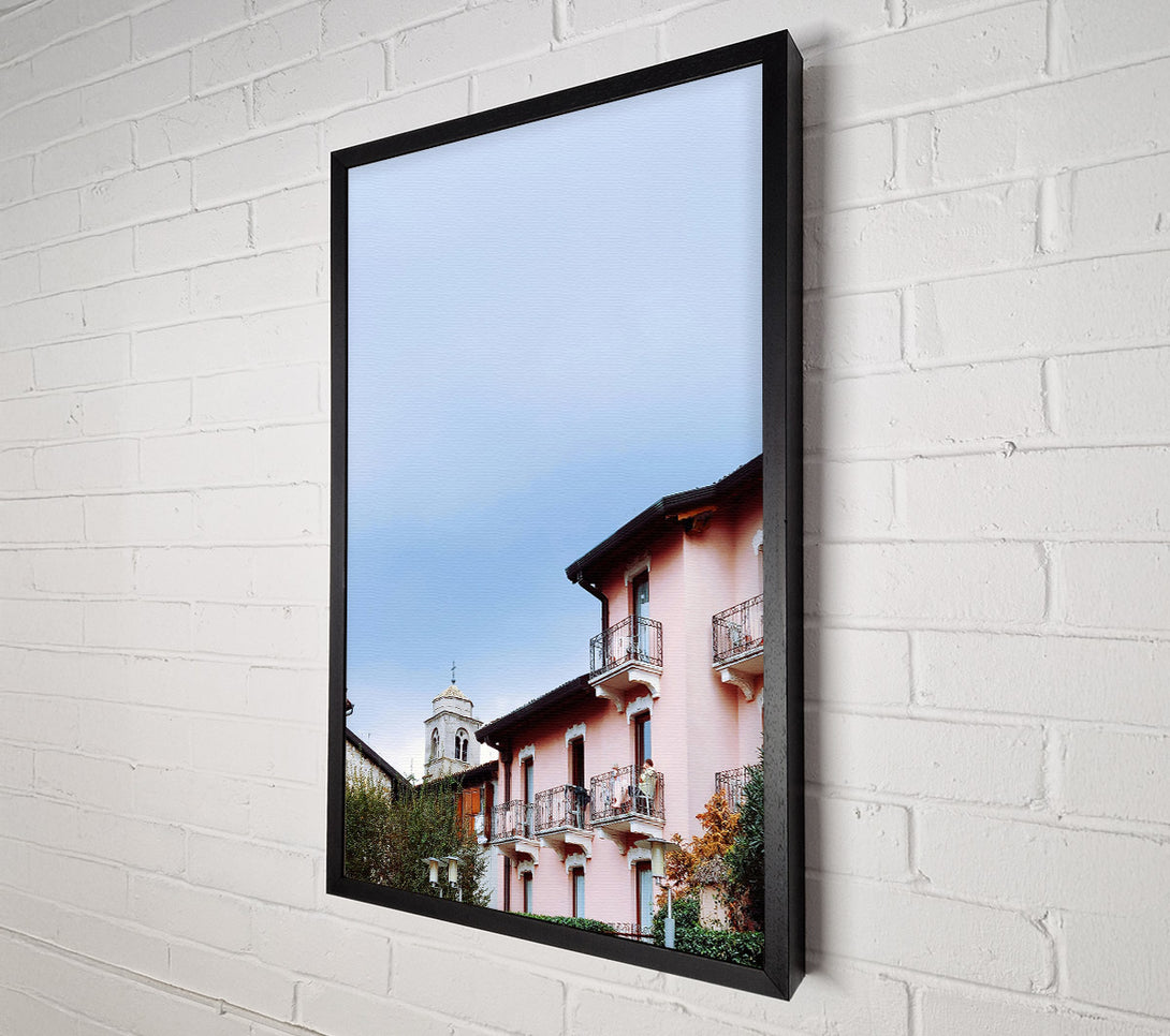  A Canvas Print of Pink Italian Balconies Canvas Print