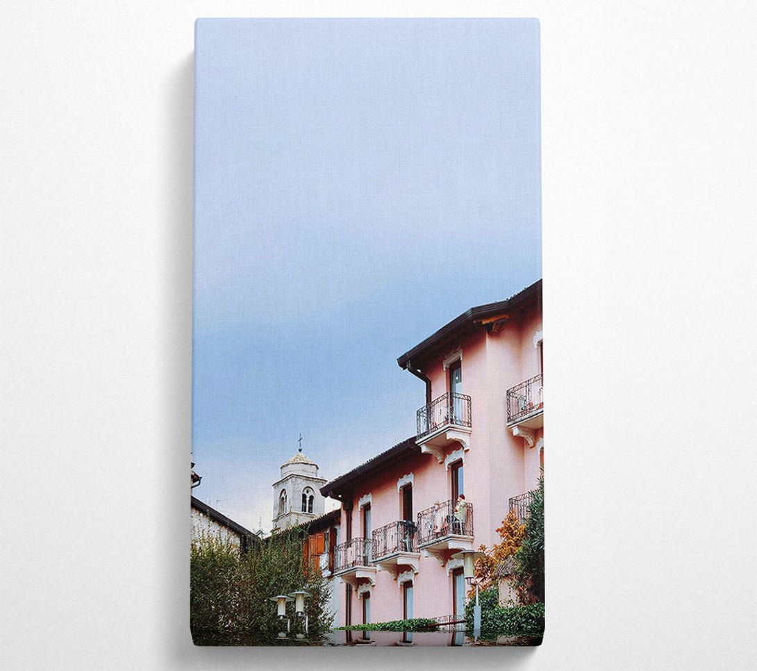  A Canvas Print of Pink Italian Balconies Canvas Print