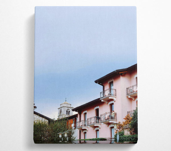  A Canvas Print of Pink Italian Balconies Canvas Print
