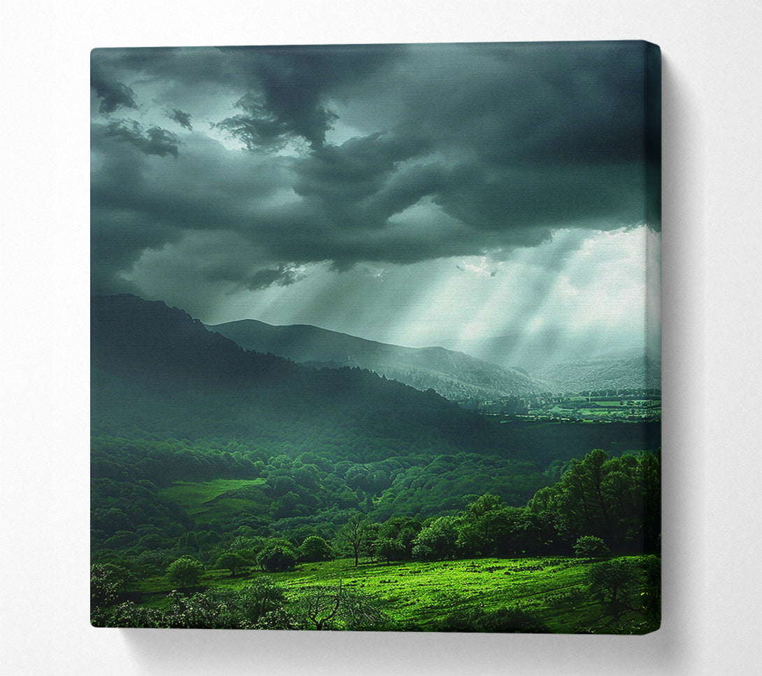  A Canvas Print of Emerald Mountain Light Canvas Wall Art