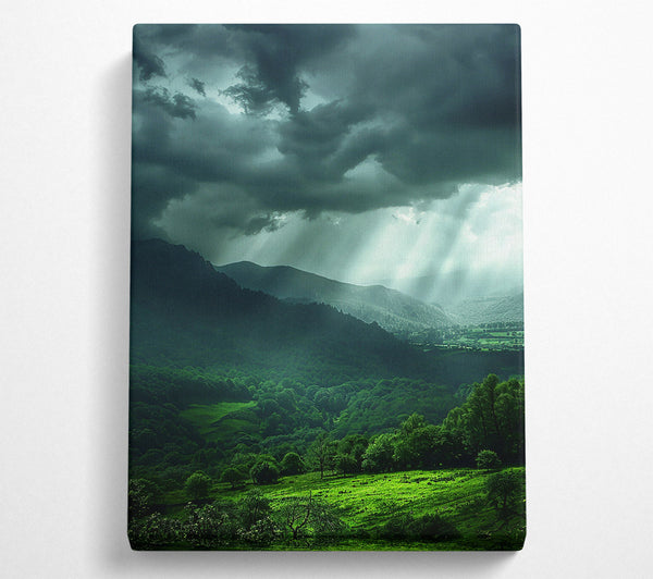  A Canvas Print of Emerald Mountain Light Canvas Wall Art