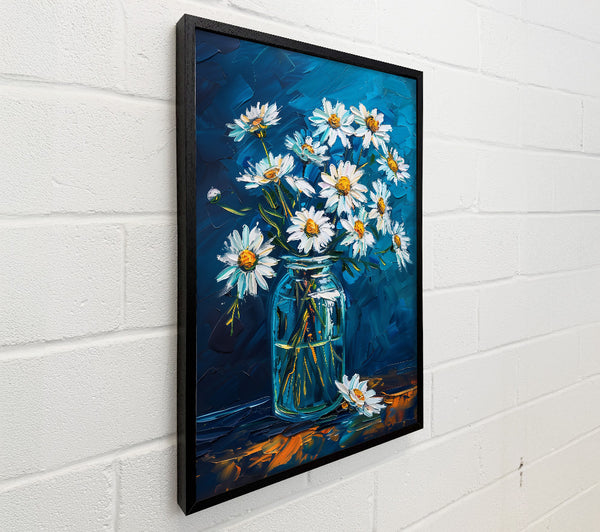 Blue Daisies In Glass