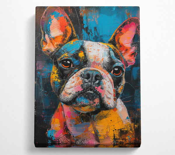  A Canvas Print of Azure Frenchie Portrait Canvas Art