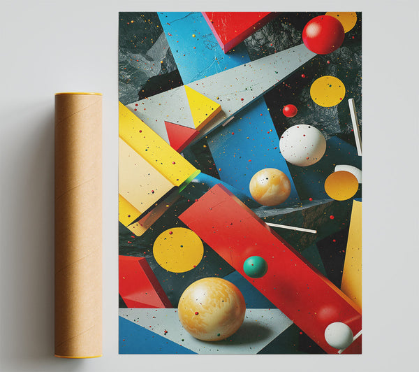 Abstract Shapes And Spheres Poster