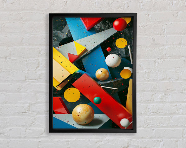 Abstract Shapes And Spheres Framed Print