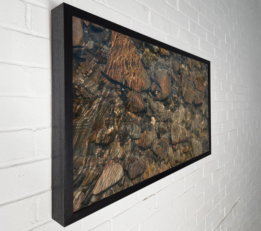  A Canvas Print of Golden Riverbed Reflections Canvas Wall Art