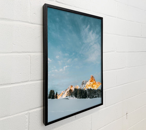 Golden Peaks In Snow