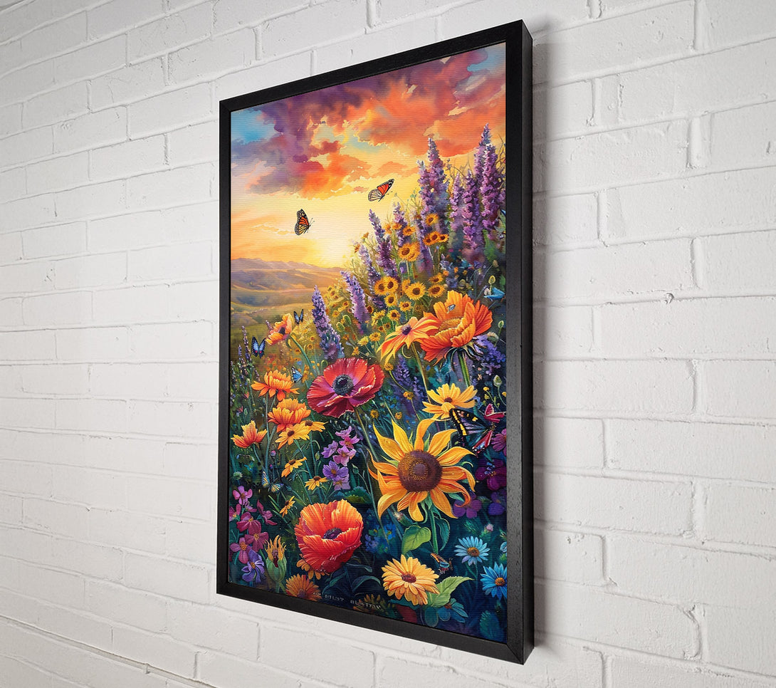  A Canvas Print of Orange Sunset Blooms Canvas Print