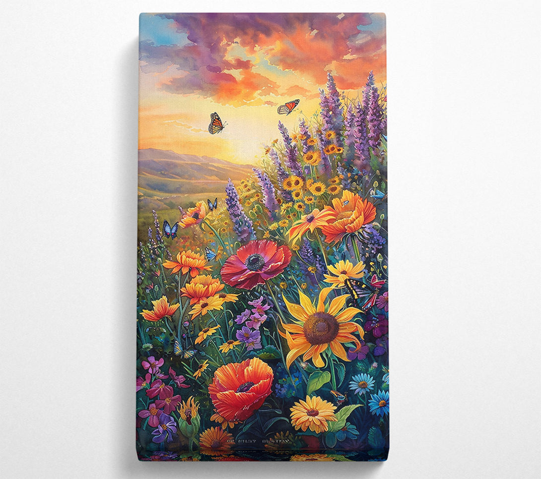  A Canvas Print of Orange Sunset Blooms Canvas Print