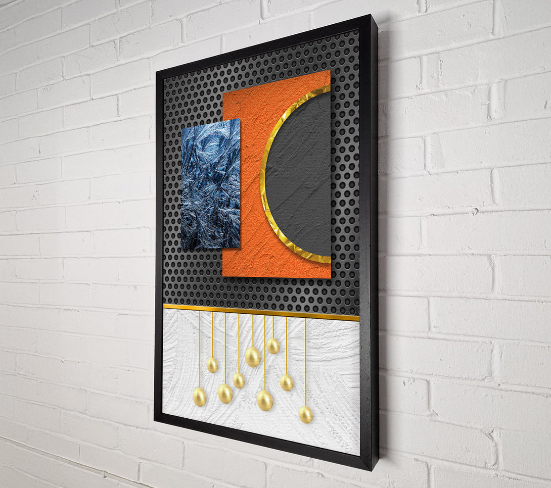  A Canvas Print of Abstract Shapes With Gold Canvas Art