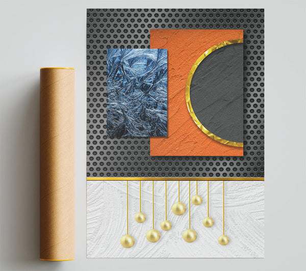 Abstract Shapes With Gold Giclee Print