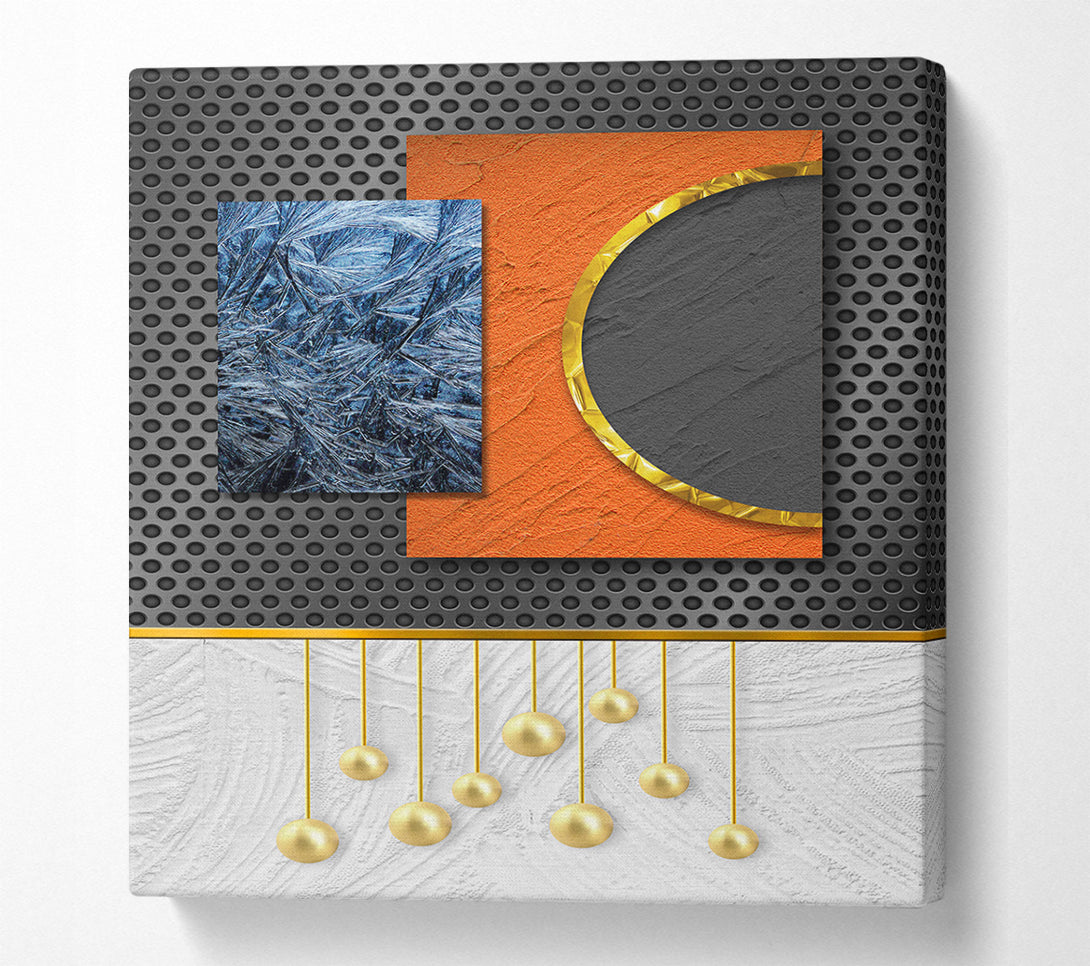  A Canvas Print of Abstract Shapes With Gold Canvas Art