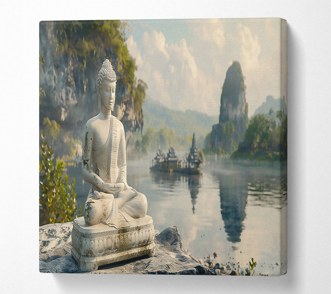  A Canvas Print of White Buddha Serenity Canvas Print