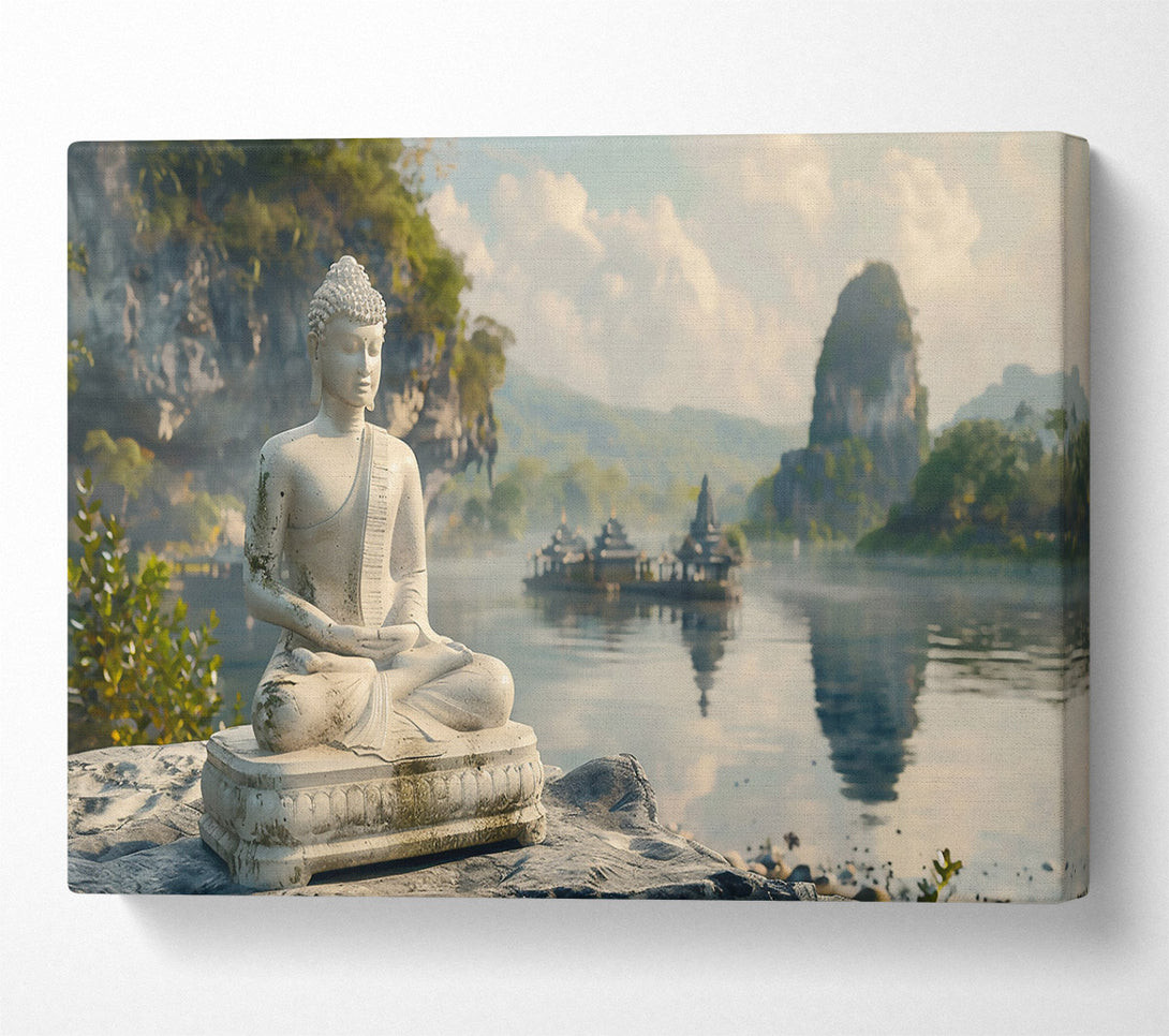  A Canvas Print of White Buddha Serenity Canvas Print