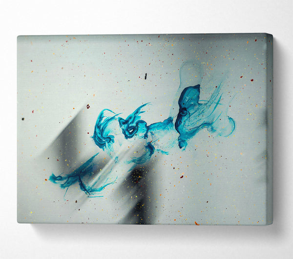  A Canvas Print of Azure Swirling Abstraction Canvas Wall Art
