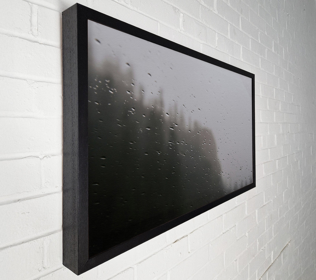  A Canvas Print of Gray Rain Through Glass Canvas Print