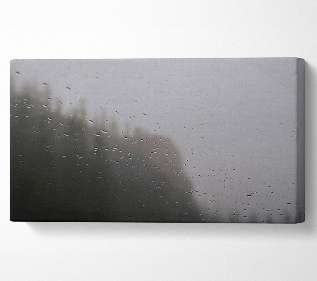  A Canvas Print of Gray Rain Through Glass Canvas Print